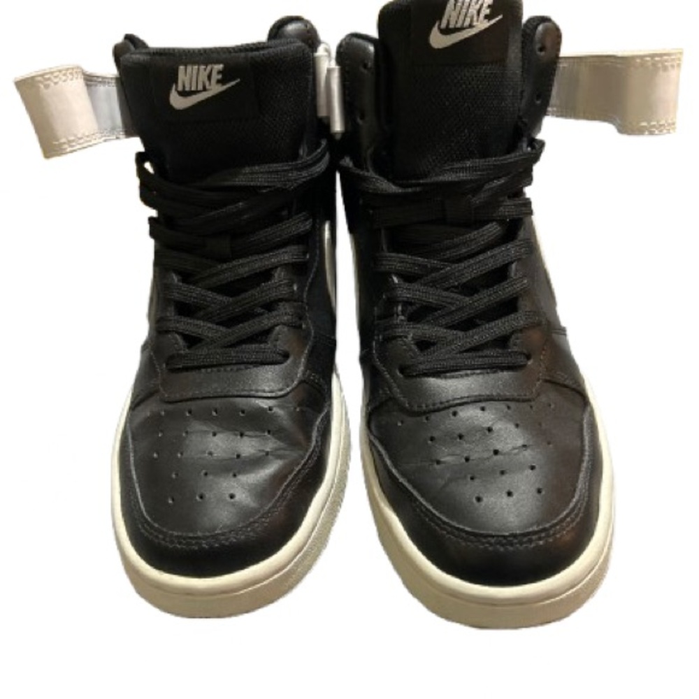 Nike Kids Black High-Top Sneakers with White Accents